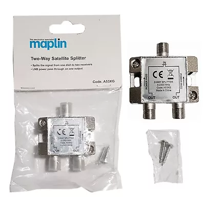 Certified Maplin 2-Way Satellite Splitter With LNB Power Pass On One Output • £8.99