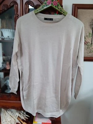 $25 • Buy  Mango  Bone...acrylic Viscose...tunic...high Slits At Sides...size 12-14