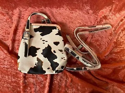 £10 • Buy Cow Print Small Pouch Bag With Additional Strap 7  X 7  X 2   MC68