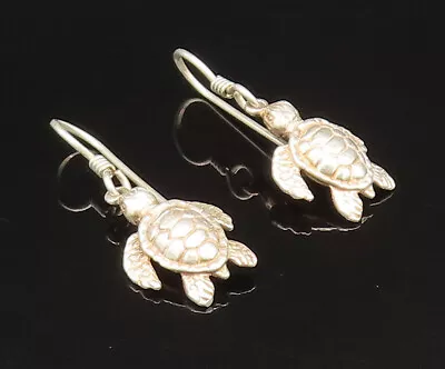 925 Sterling Silver - Vintage Sculpted Sea Turtle Dangle Earrings - EG11777 • $41.12