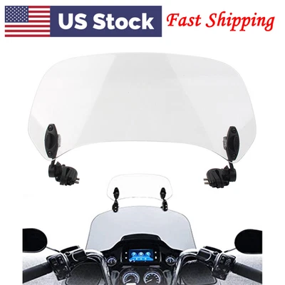 $23.04 • Buy 38cm Clear Adjustable Clip On Windshield Extension Spoiler Wind Deflector Moto