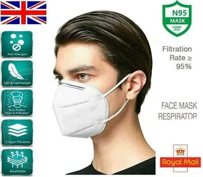 Ffp2  Face Masks Pollen Dust Protection Non Medical Surgical 1 - 50 Pcs • £2.50