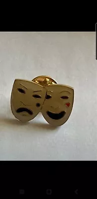 Burberry Masks Brooch Pin Gold Metal Genuine • £10