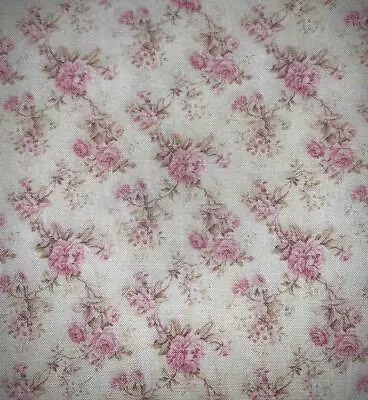 Miniature Dollhouse 1:12 Scale Floral Fabric (pink Roses)  - Stof.026 • $8.09