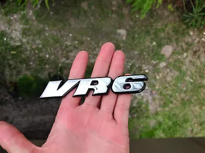 VR6 VW Rear Trunk Boot Badge Emblem Silver Genuine • $32.99