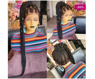 Braided Ponytail Updo Cornrow Wig Full Lace Wig   • £220.99