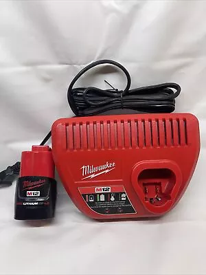 New Milwaukee 48-11-2401  M12  2.0Ah 12V Li-ion Battery  + Charger OEM. SET • $44.95