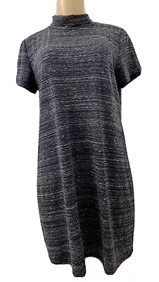 Maternal America Maternity Dress Short Sleeve Mock Neck Heather Charcoal Size M • $18.88