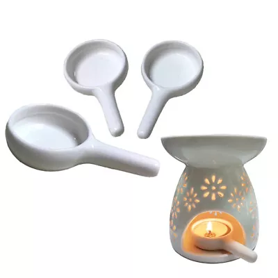 Ceramic Candle Holder Wax Melt Oil Burner Diffuser Fragrance Tray Aromatherapy • $10.41