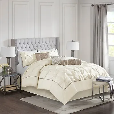Madison Park Laurel 7 Piece Embroidery Tufted Comforter Set Full Queen King Size • $89.09