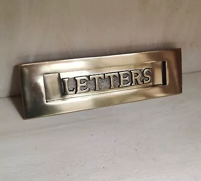 Brass Plate Metal Letterbox Victorian Antique Sprung Door Letter Plate Flap Post • £14.99