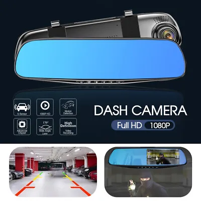 4.3  1080P Dual Lens Car Auto DVR Dash Cam Video Camera Recorder Rearview Mirror • $40.89