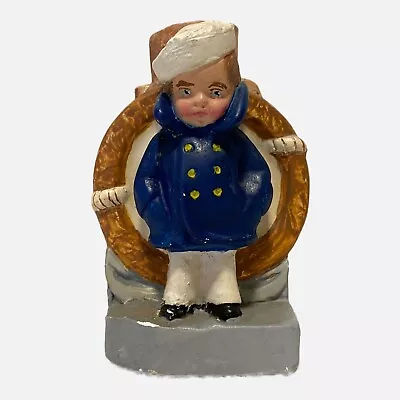 1940s Chalk Ware Sailor US Navy Carnival Prize Vintage 4”Hx3”W On Watch • $21