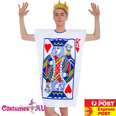 Mens King Of Hearts Poker Playing Card Adult Costume Adults Alice In Wonderland • £20.60