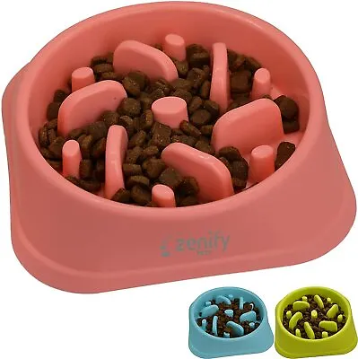 Zenify Dog Feeder Bowl Slow Interactive - 500ml Pet Feeder (pink) • $25.50