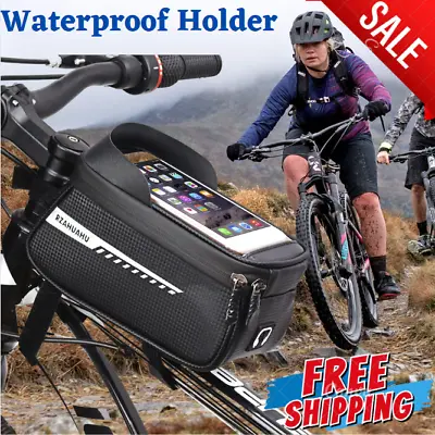 £10.89 • Buy Waterproof Mountain Bike Phone Holder Front Tube MTB Bicycle Mobile Storage Bag