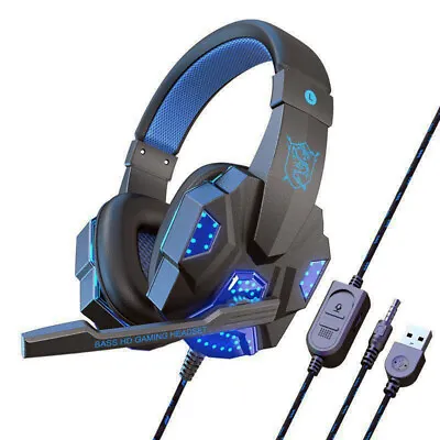 3.5mm Gaming Headset Mic Headphones Stereo Bass Surround For PS5 PS4 PC Xbox One • $13.49