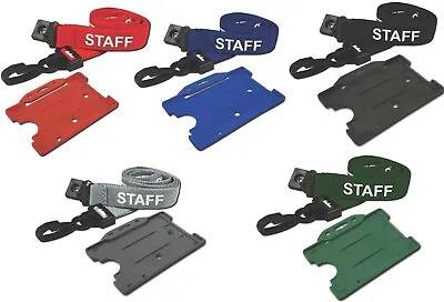 £3.39 • Buy STAFF Neck Strap Lanyard With ID Card Pass Badge Holder CHOOSE COLOUR FREE P&P!!