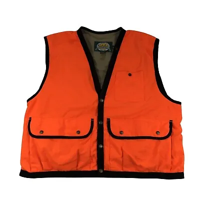 Cabelas Blaze Orange Mens XL Fleece Hunting Utility Shooting Vest • $39.95