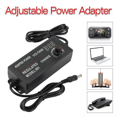 Adjustable AC/DC Power Supply Adapter Charger Variable Voltage 3V-24V Universal • $15.56