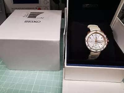 Seiko Sportura White Mother Of Pearl Women's Watch  • £45