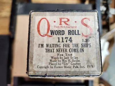 Waiting For The Ships That Never Come In QRS Player Piano Roll  1174 P/b Confrey • $10