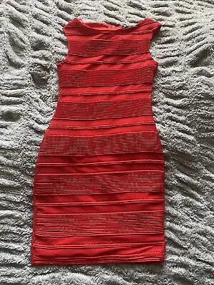 Lipsy Red Bodycon Dress Size 10 Michelle Keegan • £4.99