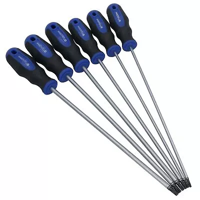 6pc Extra Long Tamper Proof Torx Star Screwdriver Set T10 – T30 250mm Blade • £15.74