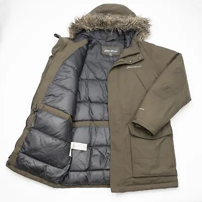 Eddie Bauer Goose Down Jacket Men's Small Parka Coat Wind & Water Resistant • $99.95