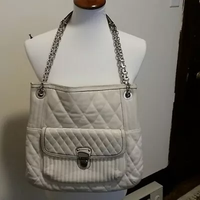 Coach Quilted Poppy Off White Leather Slim Tote • $58.95