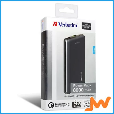 Verbatim LiPolymer QC 3.0 Power Pack 8000mAh Black • $40