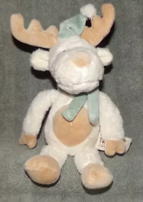 MiYim Simply Organic Toy Plush Stuffed Reindeer 10  Ivory/Beige/Blue • $4.99