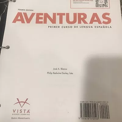 AVENTURAS 4th Edition Loose Leaf With Super Site Code Included Binder • $48.99