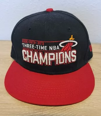 Miami Heat 3 Time Champions Youth Hat New Era Cap Snapback 06 12 13 Red 9Fifty • $22