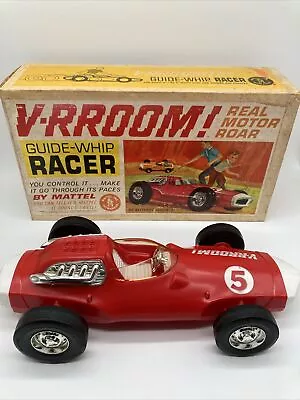 Vintage 1963 Mattel V-RROOM! Guide-Whip Racer Red Car With Original Box • $49.99