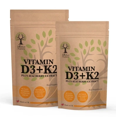£7.87 • Buy VITAMIN D3 10000IU Natural Acai Berry Extract Best UK D3 Supplement Capsules