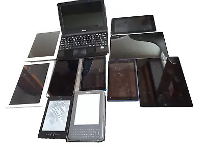 10 Tablets And 1 Notebook Bundle Sony Apple Lenovo Etc Parts Not Working • £69.95