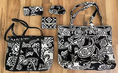 Lot Of Vera Bradley Purses Totes - Black / White Paisley - Purse / Accessories • $80