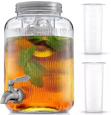 Fluted 1-Gallon Drink Dispenser. Glass Beverage Dispenser With MP290  • $36.50