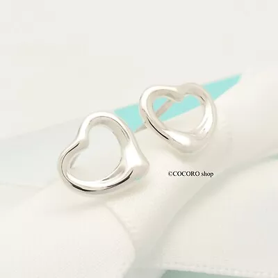 Tiffany & Co. Elsa Peretti Open Heart Stud Earrings NO BACKS Silver 925 W/Pouch • $138