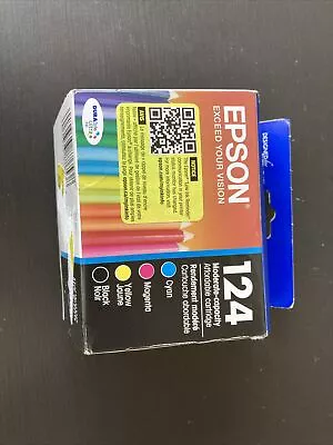 Epson 124 Cyan Magenta Ink Cartridge - T124120BCS NO BLACK Exp 03/25 • $19.50