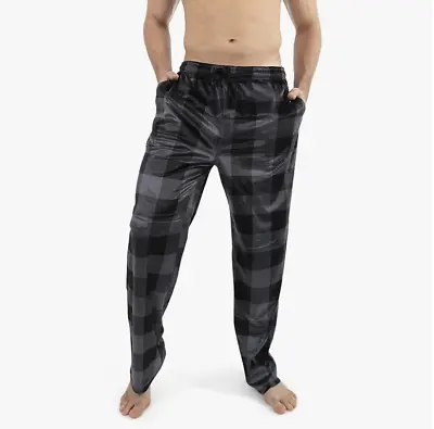 Mens Pajama Pants Fleece Loungewear PJs Casual Plaid With Pockets (Bottoms Out) • $14.99