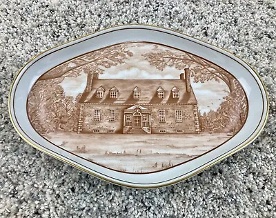 Vintage Mottahedah Gunston Hall Home Of George Mason VA Dish W/ Gold Rim • $36