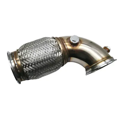 3.5  V-Band To V Band Downpipe Low 90 Degree With Flex Bellow+O2 Bungs Plug • $82.82
