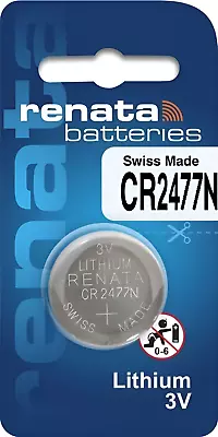 RENATA® CR2477N Lithium Coin Cell Button Battery 3V SWISS MADE Long Expiry Date • £4.73