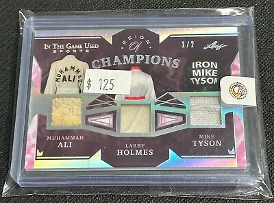 2022 Leaf In The Game Used Muhammad Ali Holmes & Mike Tyson Triple Patch 1/2 • $124.95