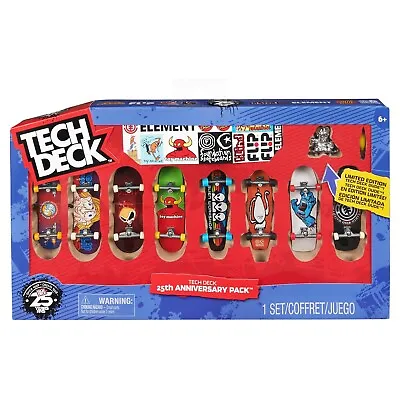 Tech Deck 25TH ANNIVERSARY 8-PACK Exclusive Fingerboard Set 2023 Mini-Skateboard • $29.99