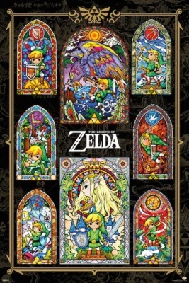 $12.99 • Buy 2022 NINTENDO LEGEND OF ZELDA STAINED GLASS  WINDOWS POSTER NEW 24x36 FREE SHIP
