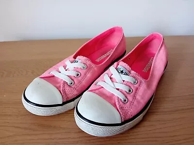 Converse Pink Ballet Pumps Size UK 4 Womens Shoes Gym Dance • £12.99