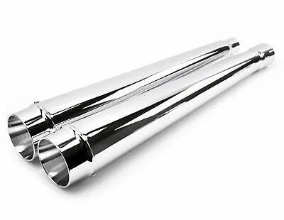 4.5  Chrome Megaphone Slip-On Mufflers Exhaust Pipes 2017-2020 Harley Touring • $185.95